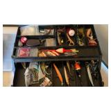 FISHING TACKLE, TACKLE BOXES AND FISH NET