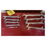 (9) SNAP ON SAE WRENCHES