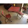 Stool, folding chairs & card table