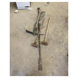 Spud digging bar sledge hammers & more