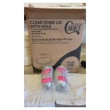 Choice clear dome lid with hole.  20pks of 50