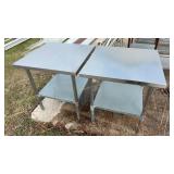 Two 30 inch square Stainless Steel Tables
