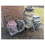 6 shop vacs + misc hoses etc.