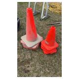 Eight Orange Safety Cones