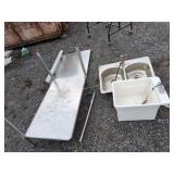 commercial kitchen table & sinks