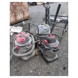 3 well used shop vacs