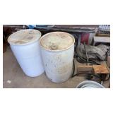 2 Plastic Drums with Diesel Fuel & Pump