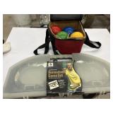 Pitching horseshoes kit (nib) & bocce ball set