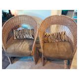 2 wicker chairs 28 W 34 T each