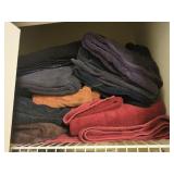 shelf lot of towels