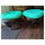 2 rattan foot rests 14' tall