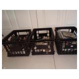 3 crates misc audio, computer cables & supplies