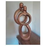 Metal sculpture of couple copper color 24' T