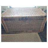 Wicker trunk 36' L 20' D 20' T w/ board games