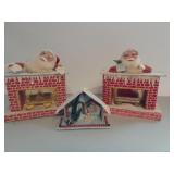 Cardboard Chimneys & Christmas Scene.