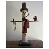 Wooden Snowman Figure. 35 In Tall