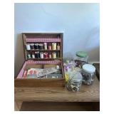 Sewing Box & Buttons.