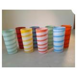 Vintage Frosted Glass Tumblers   6 In Tall