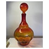 Hand Blown Art Glass Decanter / Stopper