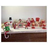 Vintage Hard Plastic Christmas Figures.