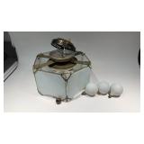 Vintage Glass Ceiling Light. 9 In Diameter.