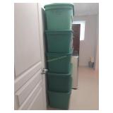 5 Sterilite Plastic Tubs With Lids. 29 x 16 x 16