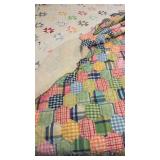 Vintage Quilt & Quilt Topper. Few Stains