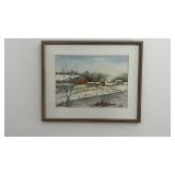 J Ford Watercolor. Signed. 15 x 18 In Frame