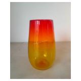 Hand Blown Art Glass Vase. 9.5 In High