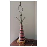 Table Lamp. Pink & Gold Splatter Ceramic Atomic