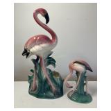 Vintage Flamingo Vase w / Baby. Vase 10 In Tall