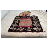 Vintage Woven Native American Blanket 30 x 36