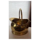 Antique Brass Coal Scuttle. 13 In Long , 15 High