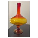 Vintage Amberina Blown Glass  Decanter