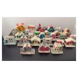 Cardboard Village Houses. Hole for Light bulb