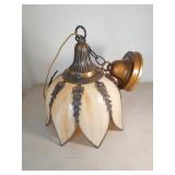 Vintage Slag Glass Hanging Light. 11 in and