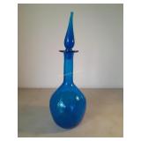Crackle Art Glass Hand Blown Decanter / Stopper