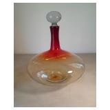 Mid Century Modern Blown Art Glass Decanter.