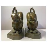 Metal Squirrel Bookends 6 In Tall x 6 In Long