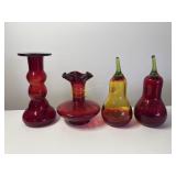 Rainbow Art Glass. Bud Vase, Fruit, Candle Holder