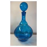 Hand Blown Art Glass Decanter 18 In Tall