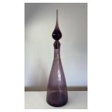 Vintage Hand Bown Art Crackle Glass Decanter