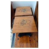 L. Hitchcock end stands with flower design on top