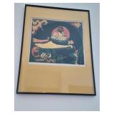 Framed Woodcut print titled Jonah by Mary Hamilton