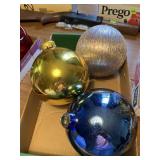Shiny Blue Ball Glass Ornament & Others