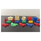 Plastic Buildings. Tallest is 3.5 In.