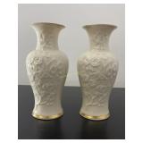 2 Lenox China Ming Blossom Vases