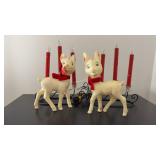 Vintage Plastic Google-Eyes Deer & Candelabras