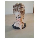 Vintage Inarco Lady Head Vase. 7 In Tall