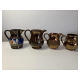 Copper Luster Pitchers. 3.5 In Tall